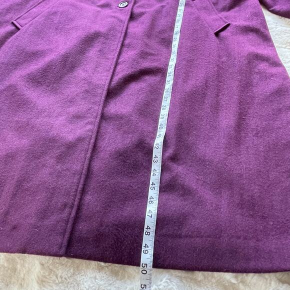 š„Chelsea Studio Wool Blend Burgundy Old Money Timeless Minimalist Overcoat 3X - Picture 13 of 14